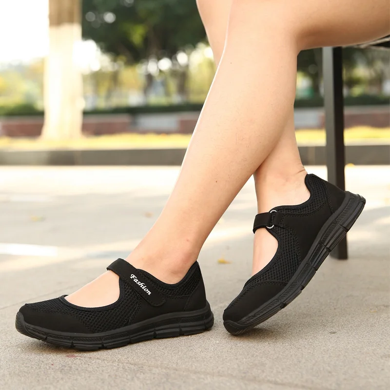 Женские лоферы с дышащей сеткой Летние слипоны на плоской подошве прогулочные