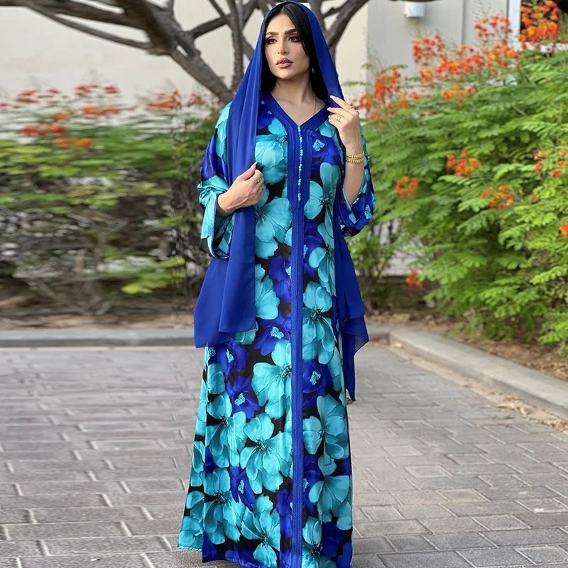 "Халат из сатина Djellaba Femme Абаи Дубай, Турция Ислам мусульманское длинное платье хиджаб Абаи спортивные женские Jelaba платья Кафтан араб"
