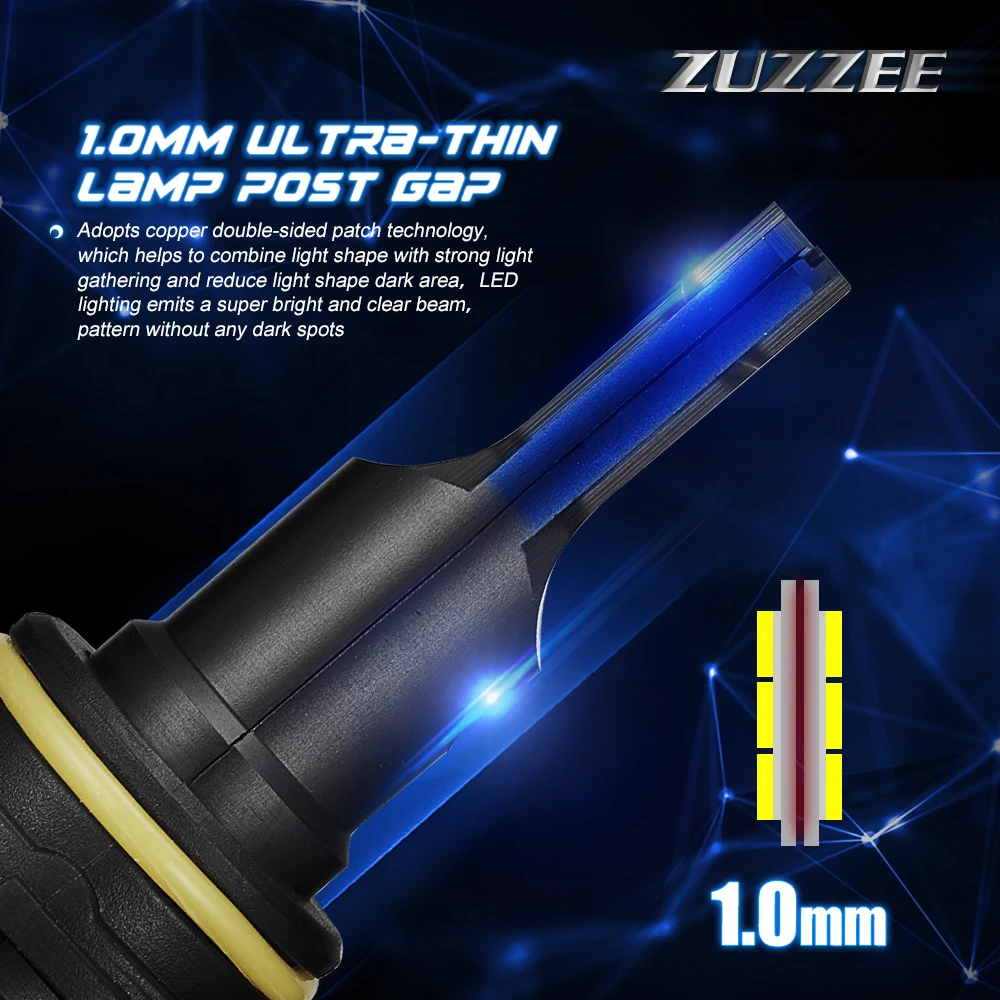 2 шт. светодиодный мини автомобильный головной светильник 9005 DC12V 24V галогенная