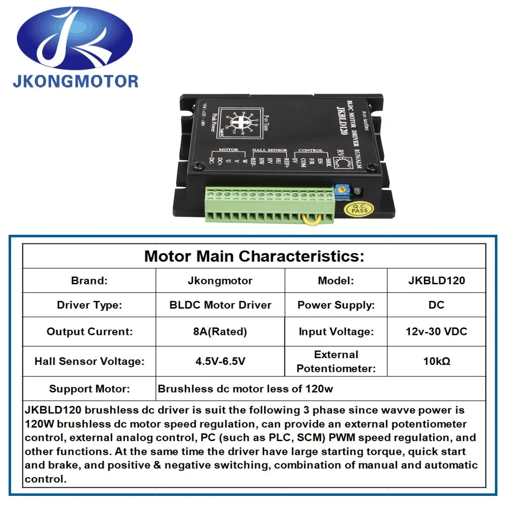 Двигатель Jkongmotor 42BLS04 BLDC 20 А 24 В постоянного тока 105 Вт 4000 об/мин 0 25 Н/м 42 мм
