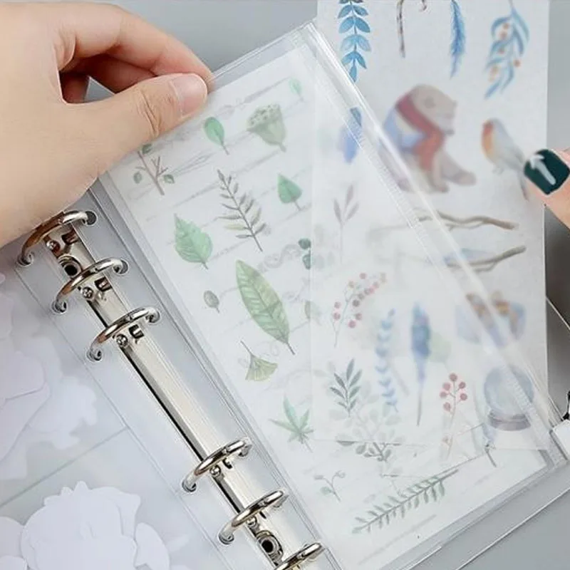 

A6 PVC Binder Pocket Clear Zipper Folder Loose Leaf Binder Notebook Inner Core PP Cover Shell Refill Filler Metal Clips Supplies