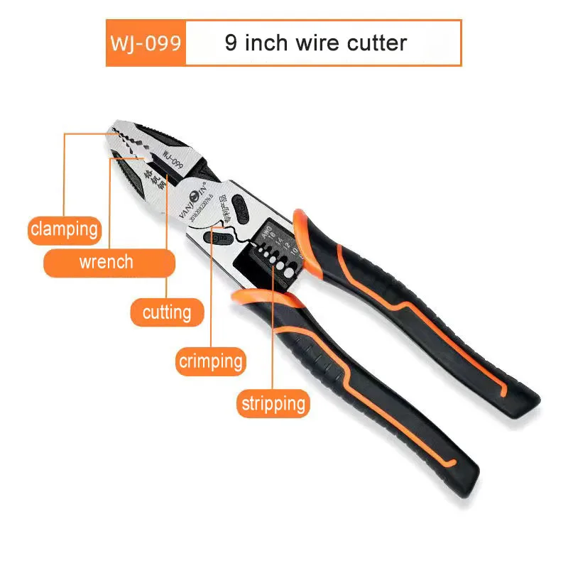

Многофункциональные плоскогубцы для электрика Vanjoin, инструмент для зачистки проводов, обжимной инструмент, Универсальные Плоскогубцы, ручные инструменты