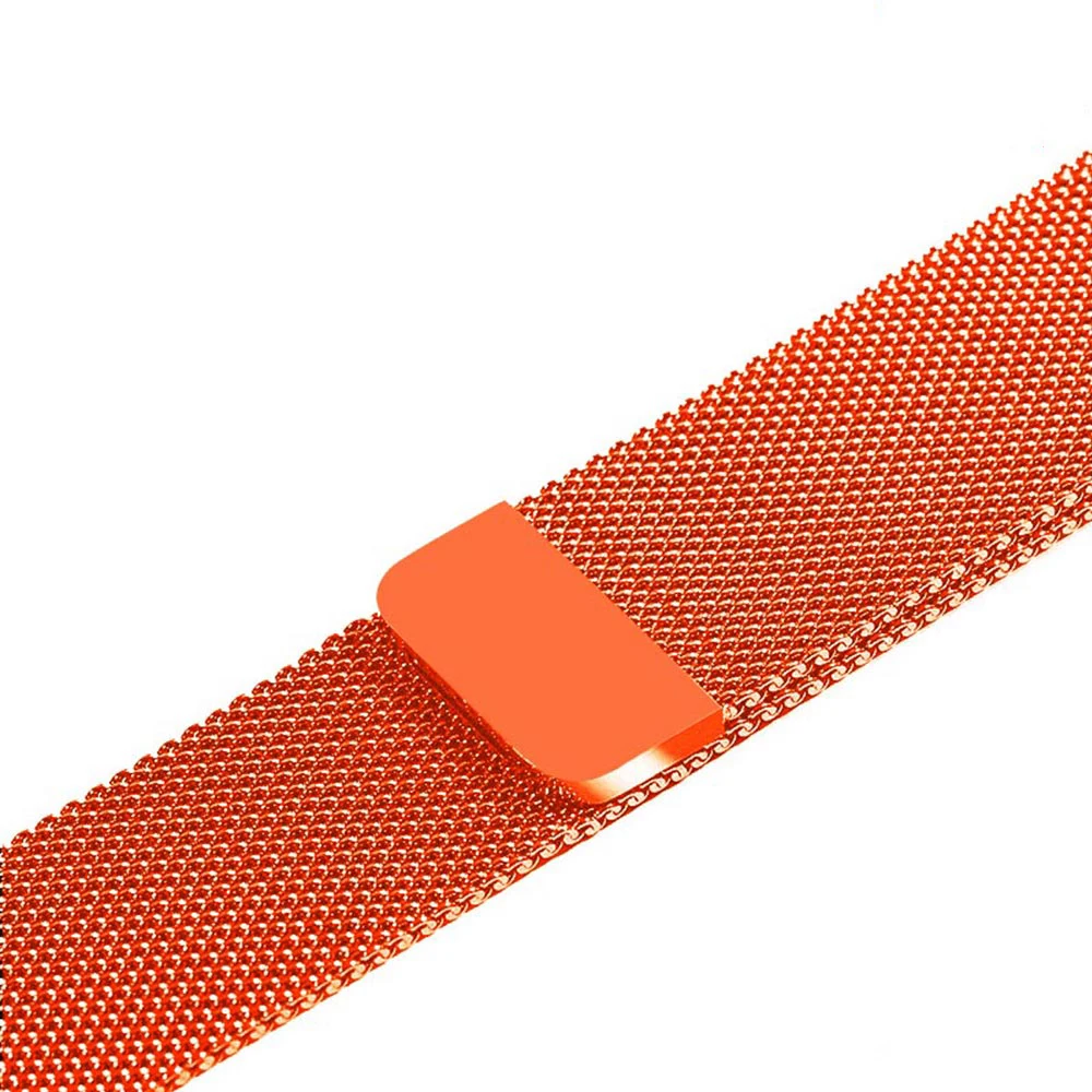 Миланская петля браслет из нержавеющей стали для Apple watch 1 2 3 42 мм 38 мм металлический ремешок для iWatch серии 4 5 40 мм 44 мм браслет - Цвет ремешка: Orange red