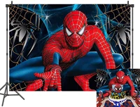 superhero spiderman photography backdrop happy birthday party decorations for children boys photo studio props vinyl background