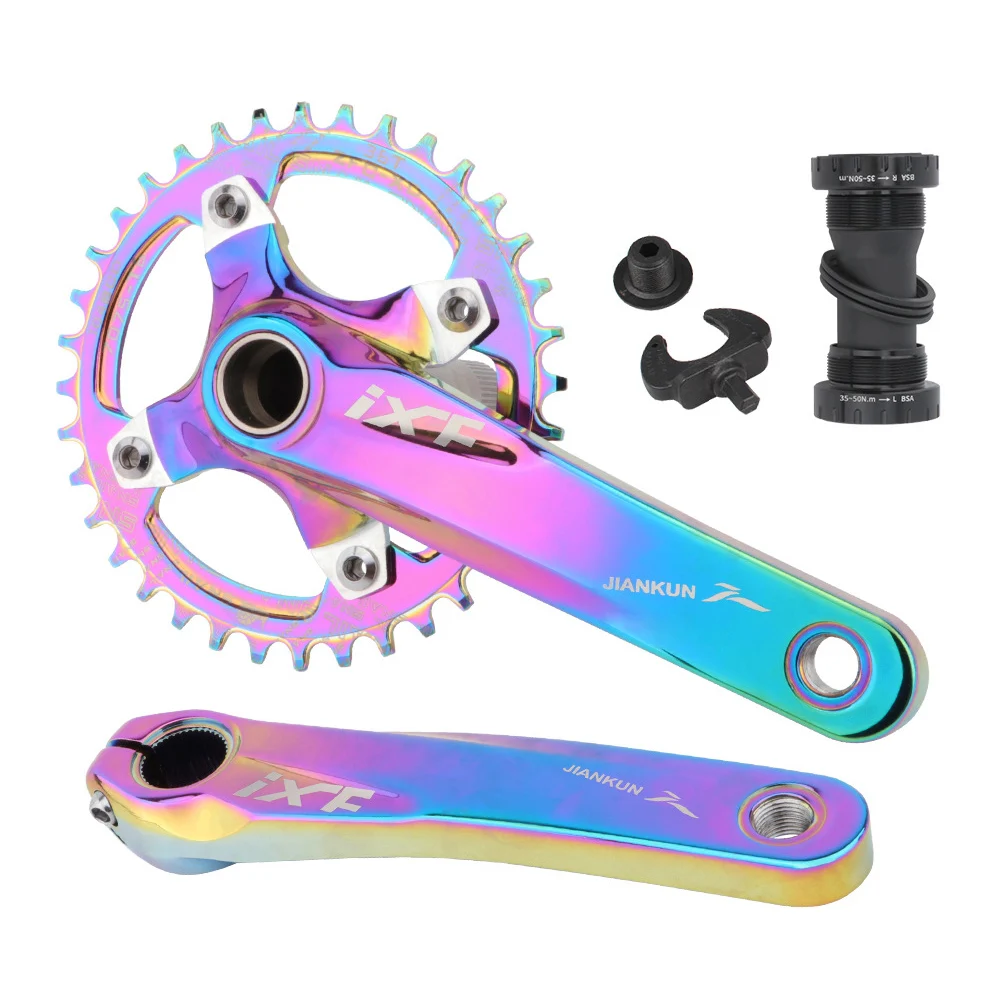Mountain Bike Hollow Integrated Crankset With BB Bicycle 170MM Crank Set Sprocket MTB Chainwheel Chainring For | Спорт и развлечения