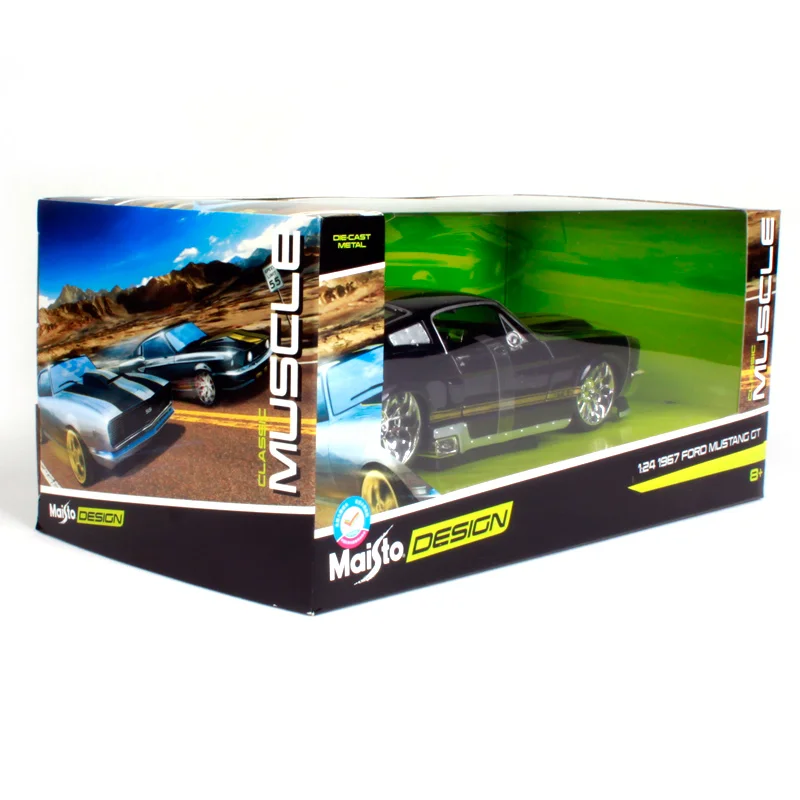 Maisto 1:24 1967 Ford Mustang GT Grey yellow Muscle Car Diecast Model Toy New In Box 31094 | Игрушки и хобби