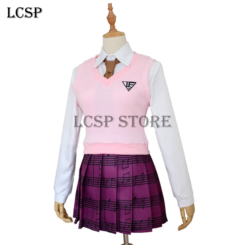 LCSP игры Danganronpa V3 Akamatsu kaede Косплей Костюм японского аниме Униформа полный комплект одежды рубашка жилет юбка галстук носок
