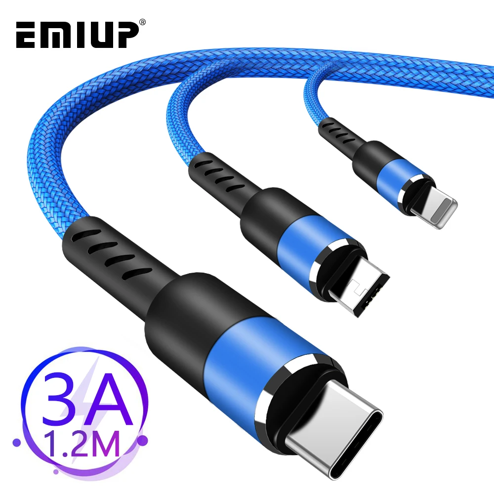 Кабель Micro USB 1 м 2 3 быстрая зарядка круглый кабель в нейлоновой оплетке для