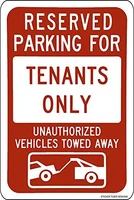 vincenicy metal sign great aluminum tin sign reserved parking tenants vehicles towed graphic sign 12 x 8
