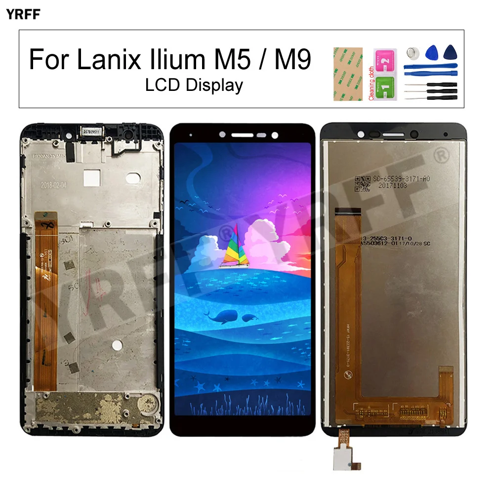

LCD Screens For Lanix llium M9 M5 LCD Display Touch Screen Digitizer Assembly With Frame High Quality Phone Repair Tools