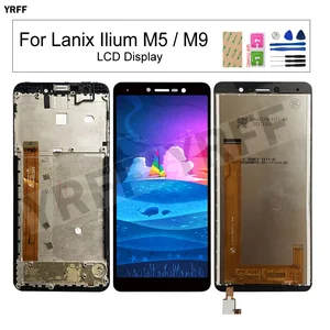 lcd screens for lanix llium m9 m5 lcd display touch screen digitizer assembly with frame high quality phone repair tools free global shipping