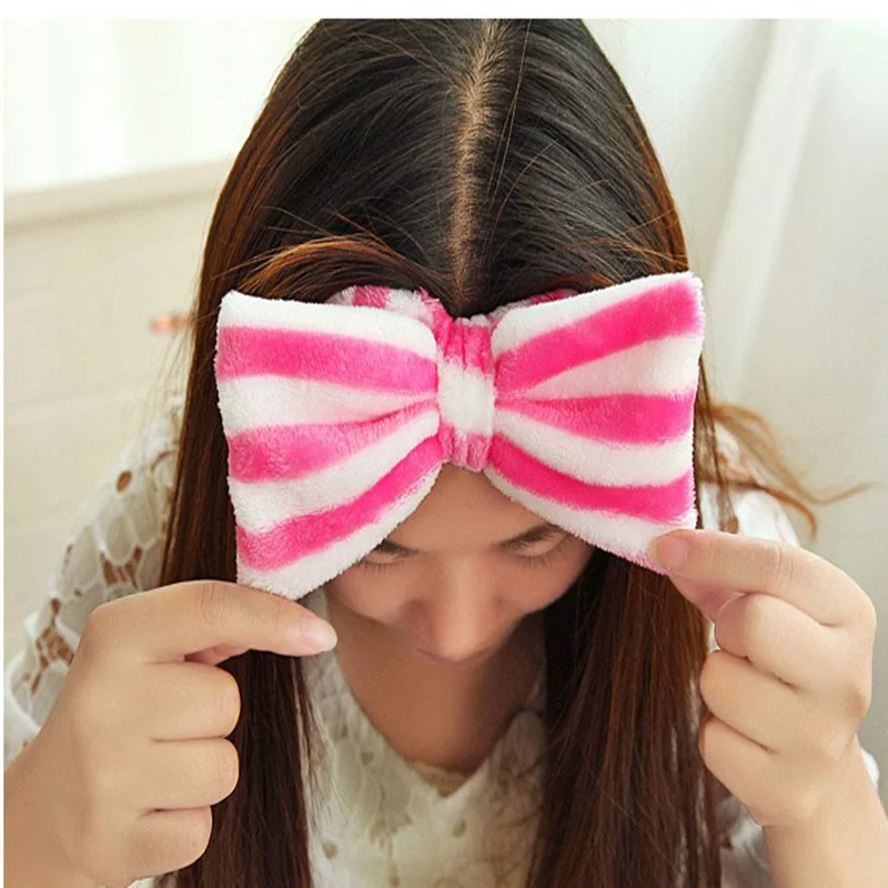 

Wash Face Hair Holder Hairbands Soft Warm Coral Fleece Bow Animal Ears Headband For Women Girls Turban Fashion Hair Accessories