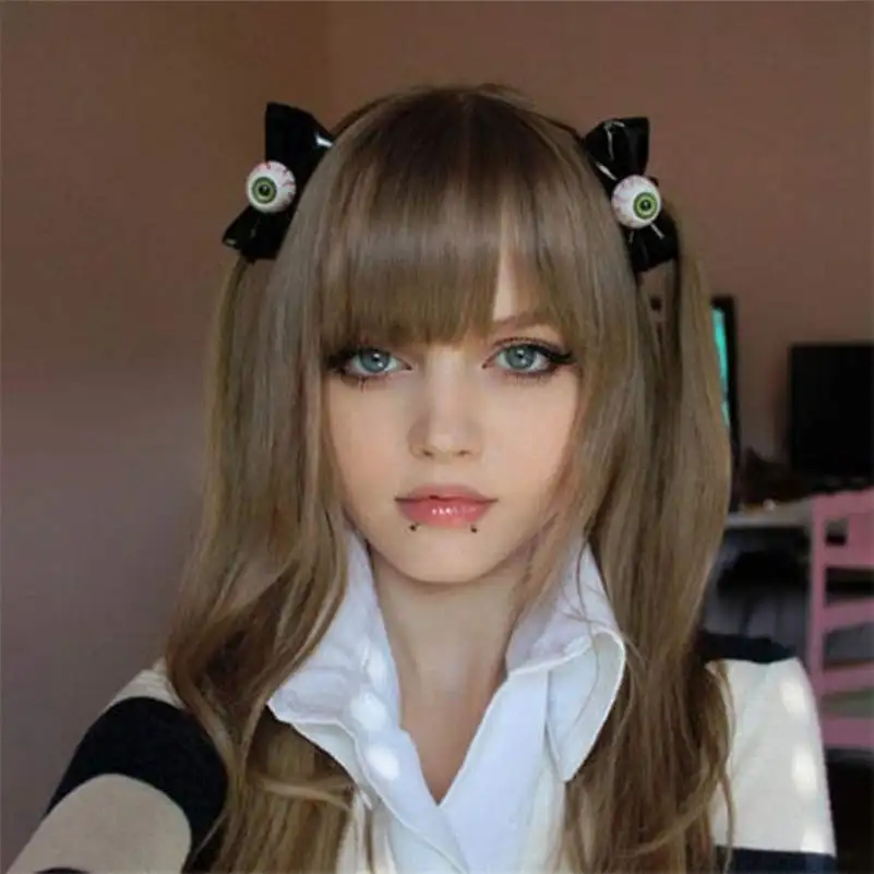 Зажим для волос с бантом в виде японского глаза кольцо стиле панк демоном женщин