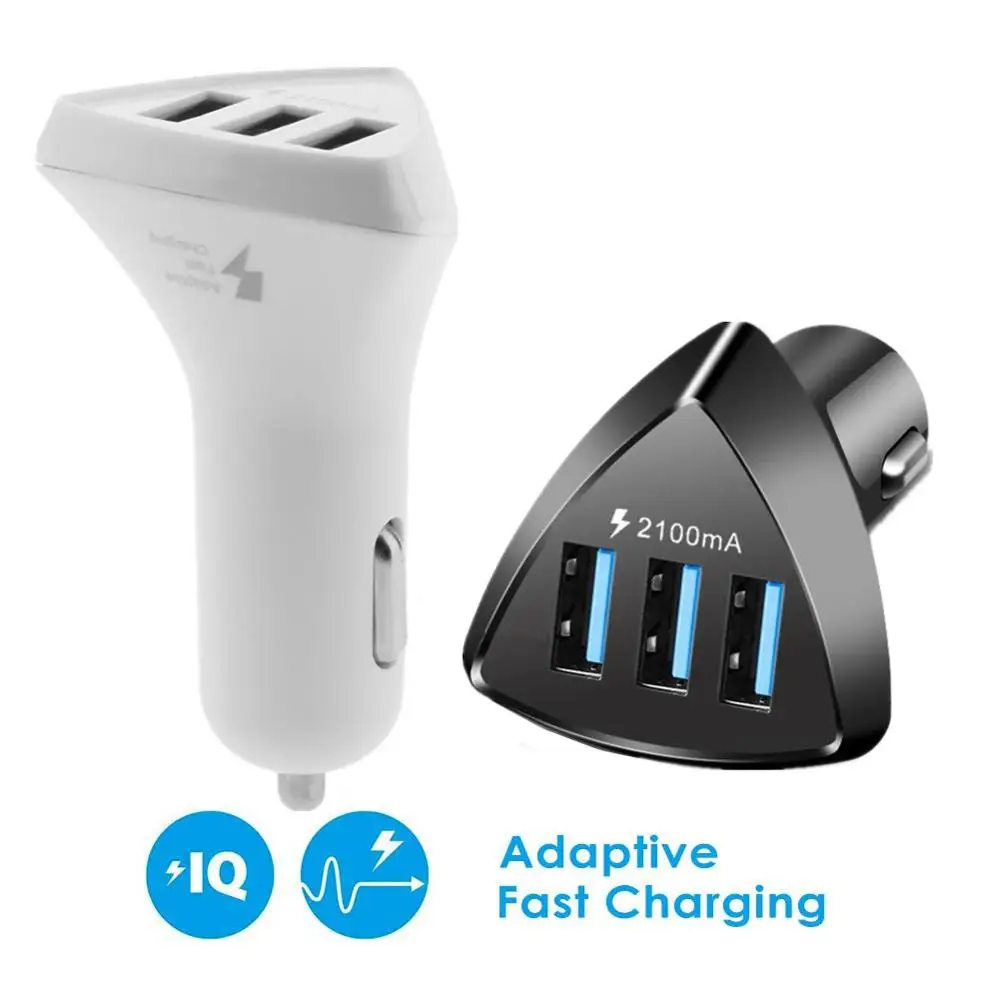 Быстрая зарядка 3 порта USB Автомобильное зарядное устройство 5 В/3.1A Быстрая зарядка DC адаптер для мобильного телефона автомобиля USB