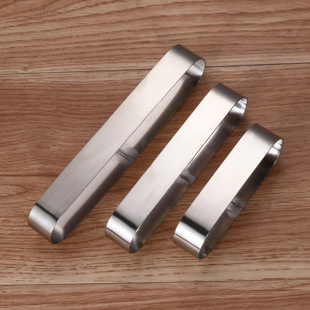 1 шт. мини серебряная нержавеющая сталь металлическая длинная овальная форма для