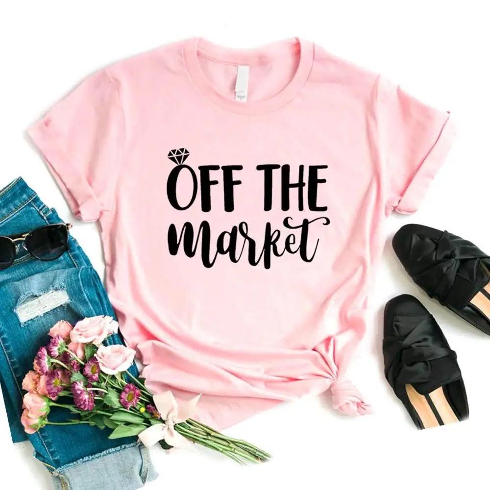 

Women T Shirt Off The Market wifey Print Tshirt Women Short Sleeve O Neck Loose T-shirt Ladies Summer Causal Tee Shirt Clothes