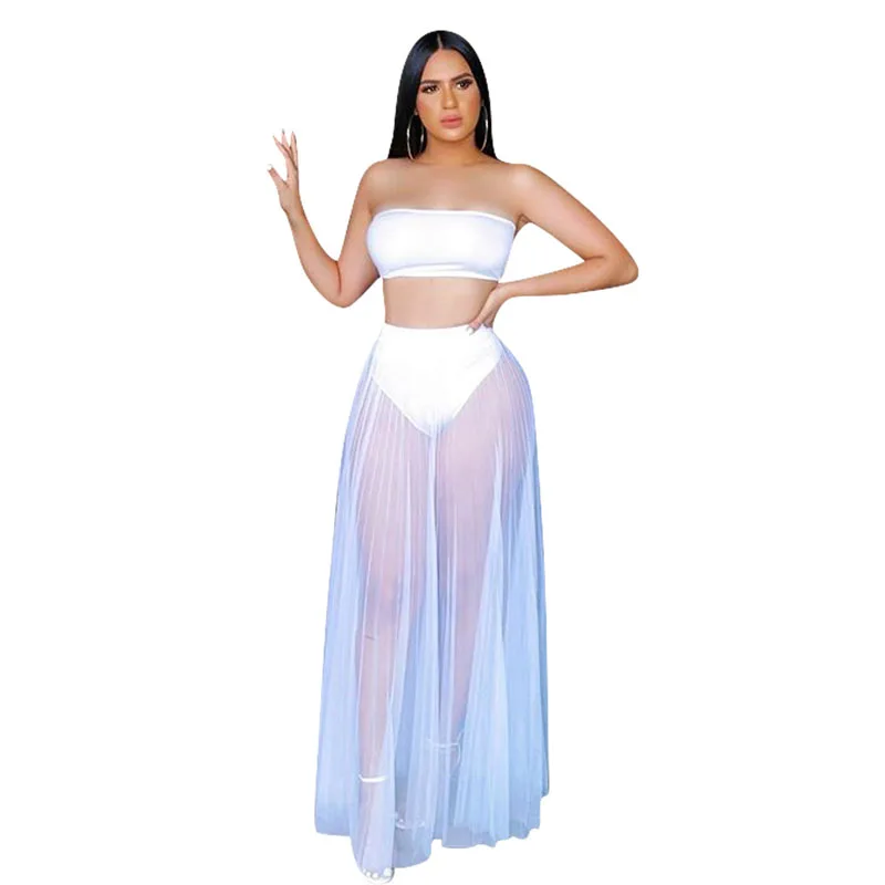 Женский летний комплект из 2 предметов привлекательная длинная юбка с запахом на