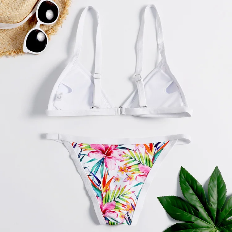 

Europe America Bikini New Retro Printed Triangle Bag Sexy Bathing Suit Womens Swimwear /30