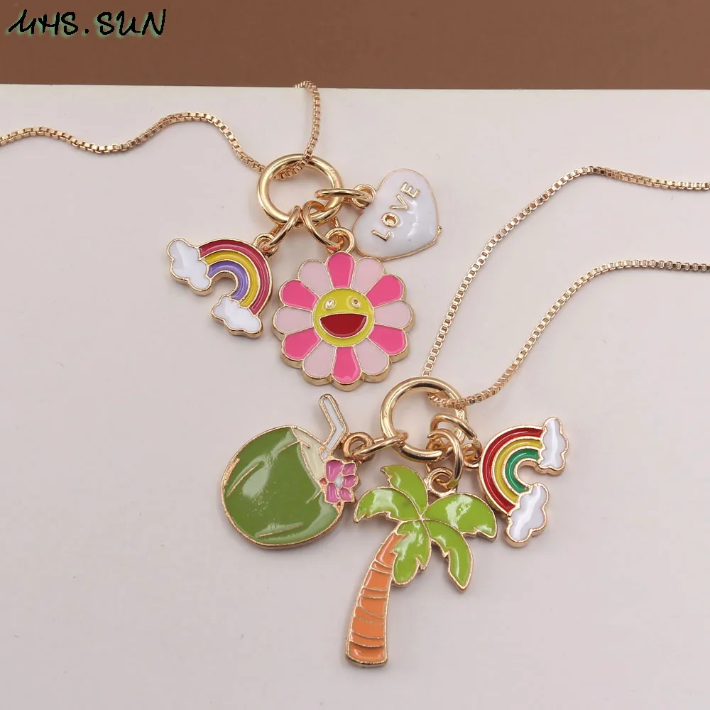 MHS.SUN 1 шт. модное ожерелье с подвеской в виде цветка/кокосового дерева