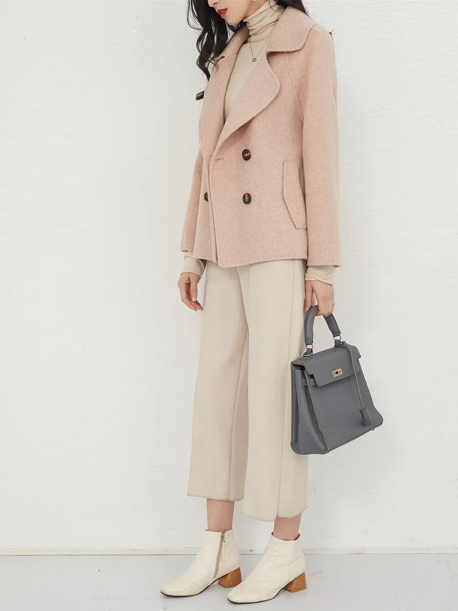 Женская шерстяная куртка из альпака повседневное шерстяное пальто в Корейском