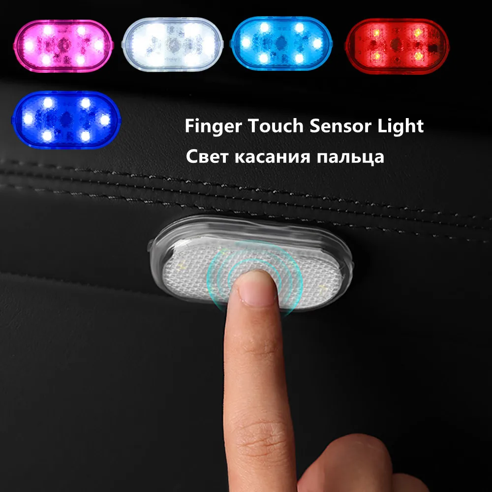 

Car Interior Dome Light Reading Lamp 5V LED Car Styling Night Light Mini USB Charging Finger Touch Sensor Car door Light