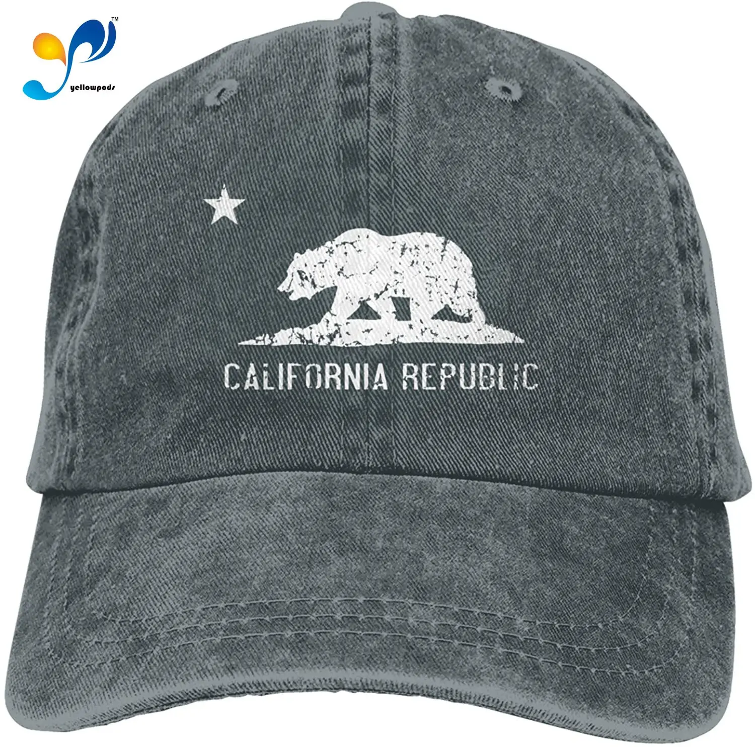 

Unisex Classic Vintage California Republic Flag Dad Hat Men Women Adjustable Baseball Cap Sandwich Hat
