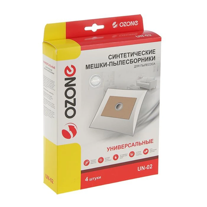 Пылесборник синтетический Ozone micron UN 02 универсальный, 4 шт 1533193