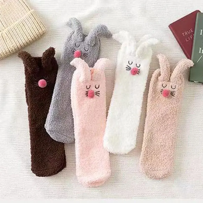5 пар женских носков Kawaii Носки до лодыжки с изображением животных Женские зимние