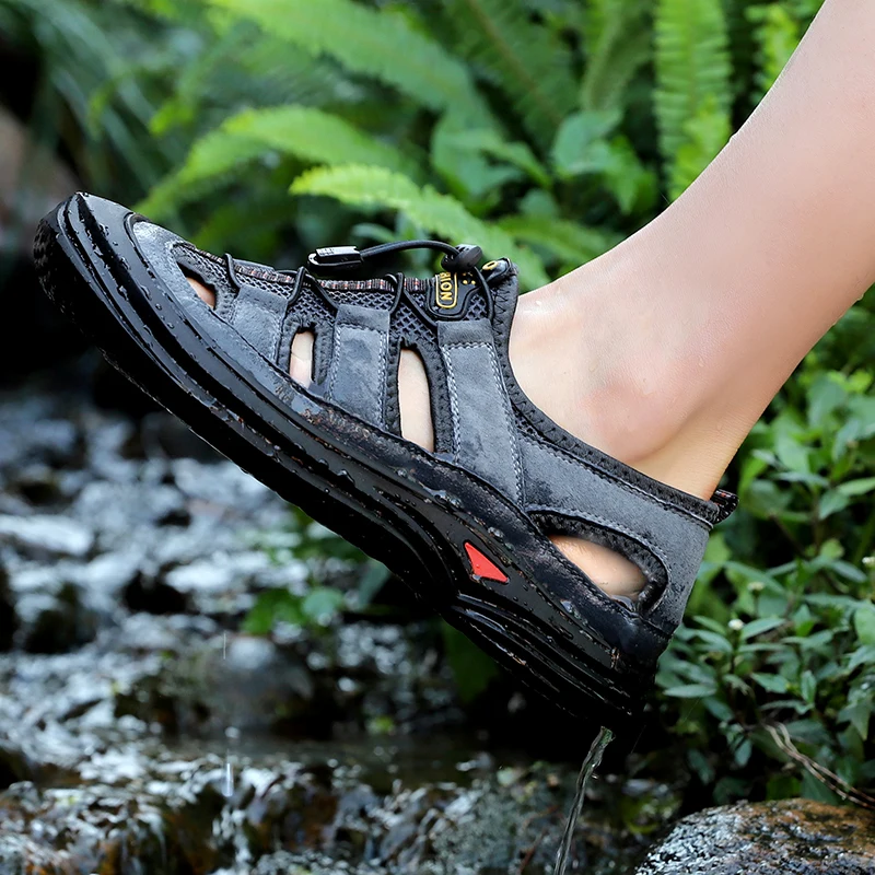 

Мужские летние кроссовки Zomer Schoenen, летние мужские сандалии, мужская обувь, кожа, дышащая