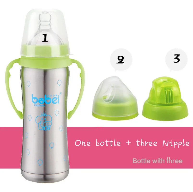 1 бутылка + 3 соска нержавеющая сталь изоляционная высокого качества Copo Inox с
