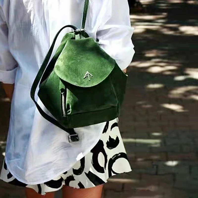 Genuine Leather Women's Backpack Academic Sanding Shoulder Bag Soft Fashion Casual | Багаж и сумки