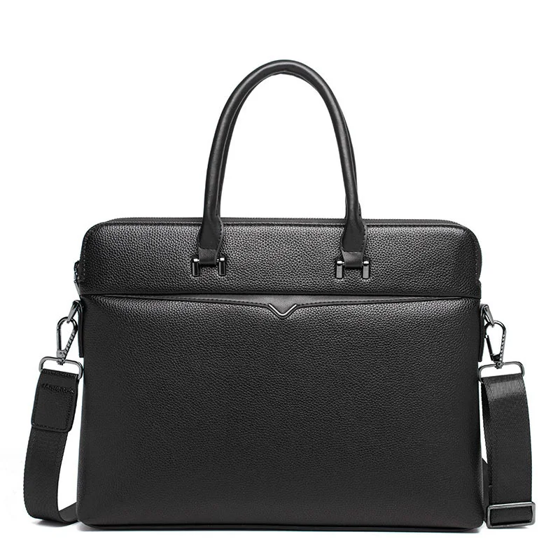 

Мужской портфель из искусственной кожи, сумка для ноутбука 14 дюймов, вместительная винтажная деловая кожаная мужская сумка