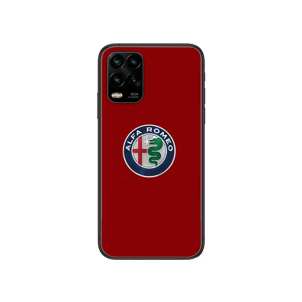 

Alfa Romeo Car Case cartoon Phone Case For XiaoMi Redmi Note 10 9S 8 7 6 5 A Pro T Y1 Anime Black Cover Silicone Back Pre