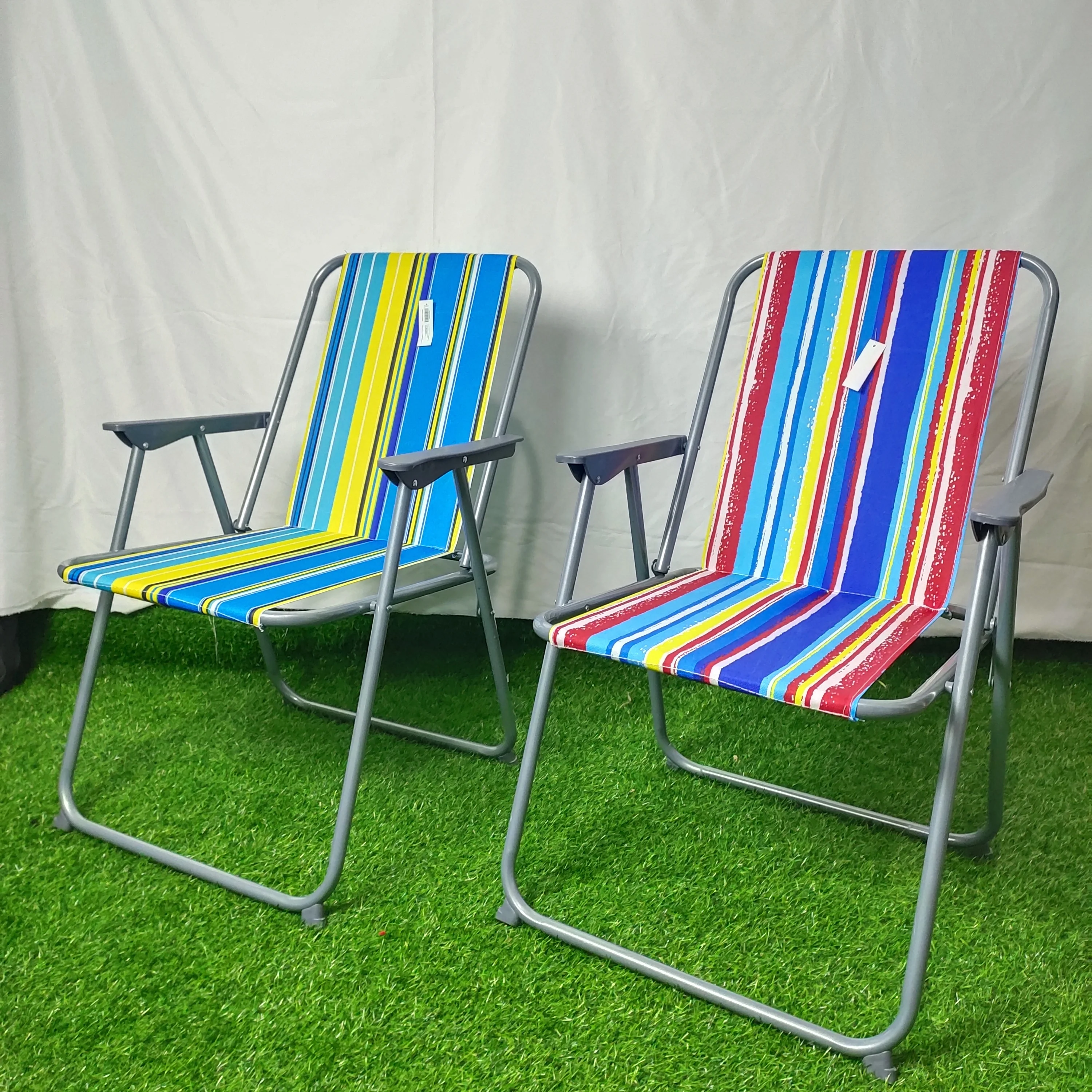 Портативный складной пляжный стул с подставкой для ног пружинный