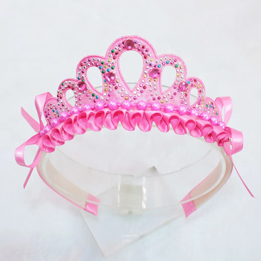 Новый Модный милый розовый Шелковый Стразы Принцесса Дети Девочки Хрустальный