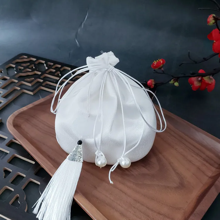 

GOPLUS Art Mini Ancient Style Purse Chinese Knot Tassel Brocade Small Sachet Pendant Sachet Hanfu Accessories Bag Empty Bag
