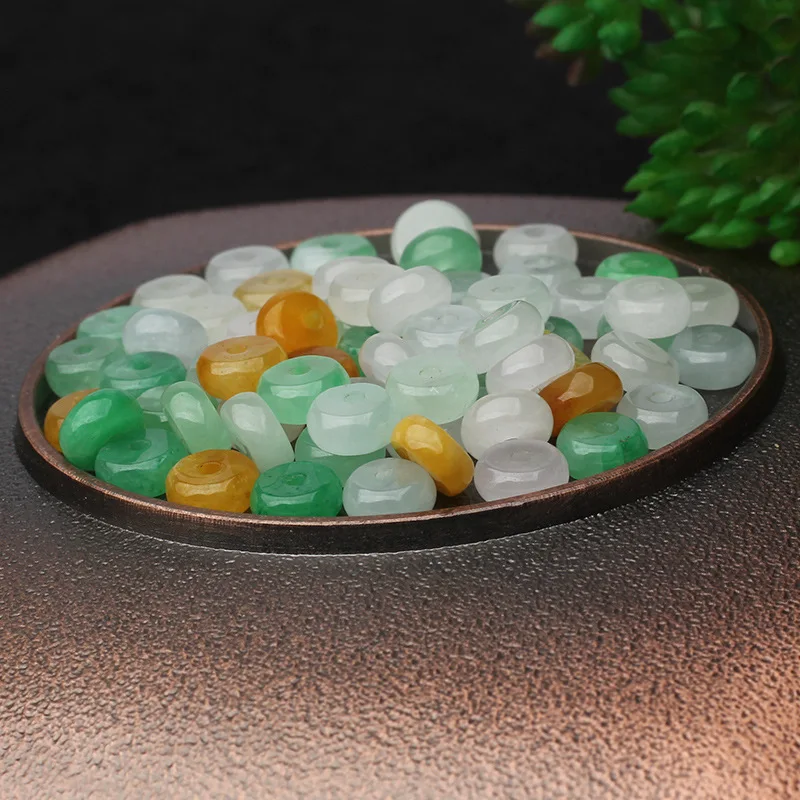 Натуральный нефритовый изумруд три цвета 6 мм аксессуары для бисера DIY браслет