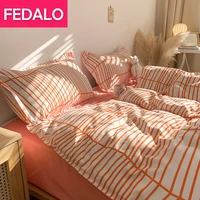 four piece japanese style bed simple lattice fresh sanding sheet quilt cover pillow dormitory three piece home textile products