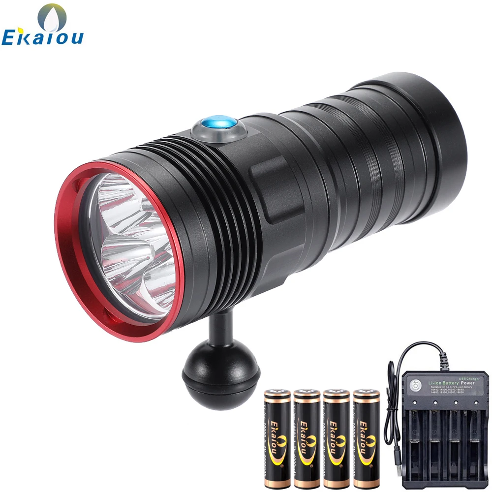 Precio De Alta Potencia De 5 X XM-L2 Luz LED Fuerte Linterna De Buceo Bajo El Agua 100M Profesión Impermeable De Buceo Llenar De Luz Lámpara De La Antorcha