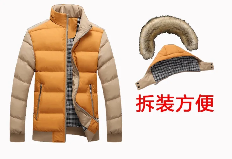 Мужские зимние куртки 7XL Толстая парка с меховым воротником капюшоном Пальто