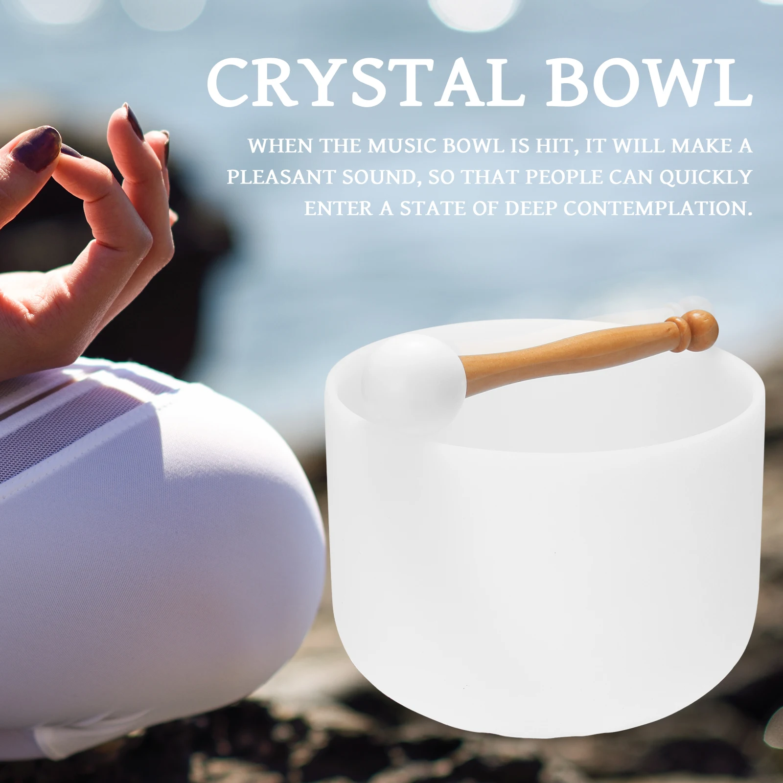 

440HZ Crystal Struck Bowl Ritual Music Therapy Yoga Meditation Singing Bowls Percussion Instruments