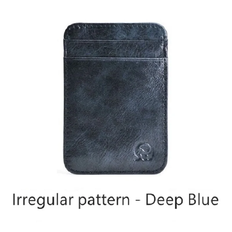 Irregular Deep Blue Натуральная кожа, удобный чехол для ID, карманного банка, чехол для кредитных карт, тонкий кошелек для карт, мужская сумка для наличных карт, держатель для карт, новинка - Цвет: Irregular Deep Blue
