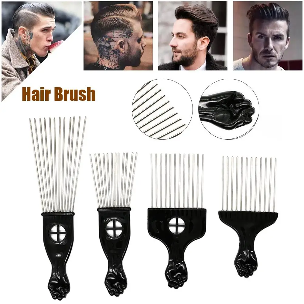 Мужская стальная игольчатая вставка расческа для волос профессиональная