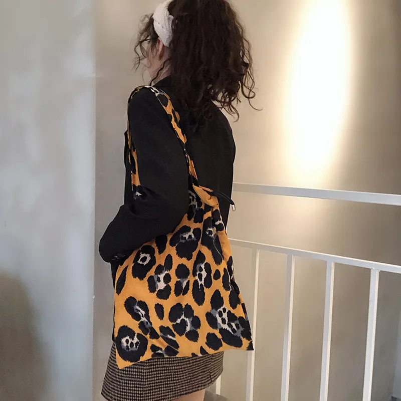 HotWholesale Korean original retro handbag ins stylish Leopard pattern simple Joker cloth student shoulder bag | Багаж и сумки