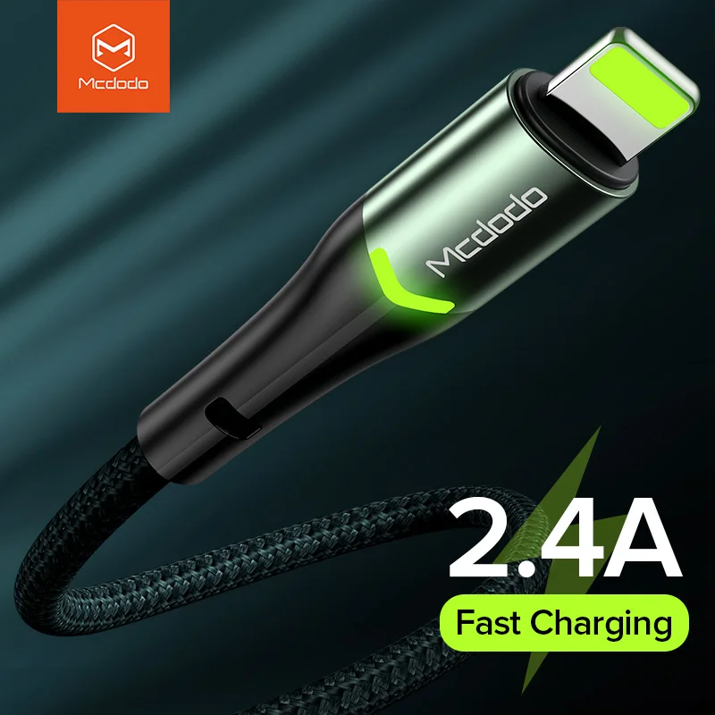 MCDODO USB кабель со светодиодной подсветкой для iPhone 12 11 Pro Max Xs XR X 8 7 6s 6 Plus 5s SE iPad