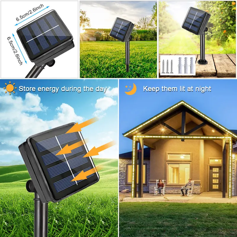 Солнечный светодиодный светильник наружный гирлянда свадебное украшение фея