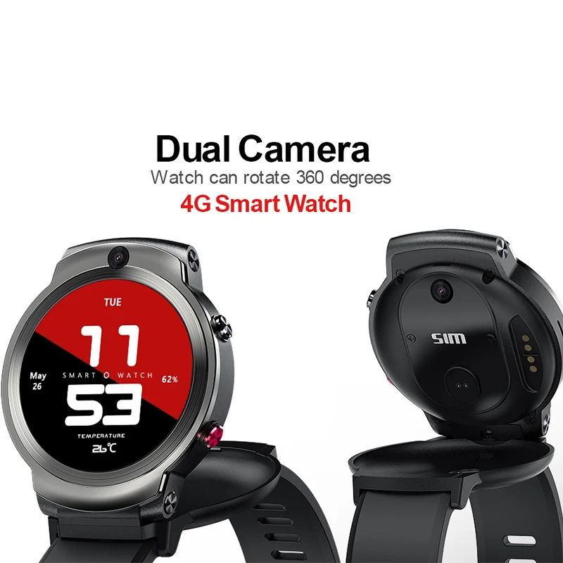 Умные часы с поддержкой 4G ОС Android 2020 ОЗУ 3 ГБ + ПЗУ 32 камера 8 Мп 2 SIM Wi Fi GPS умные