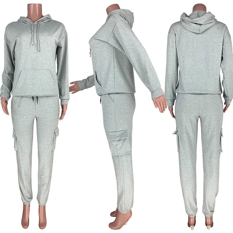 

ZOOEFFBB Fall Hoodies Two Piece Joggers Women Set Long Sleeve Top+Sweatpants Outfits Lounge Wear Matching Sets Clothes Tracksuit