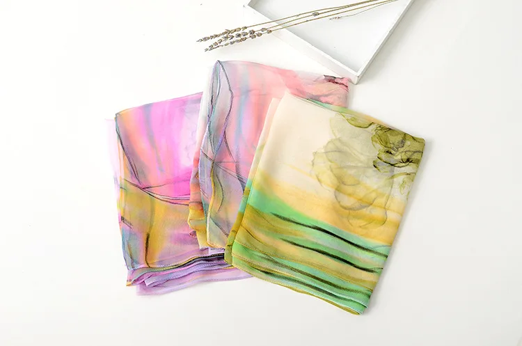 2020 новый красочный праздничный жоржет шифон шарф Шелковый квадратный хиджаб