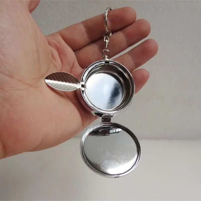 

Portable Pocket Cigarette Ashtray Stainless Steel Key Chain Outdoor Holder